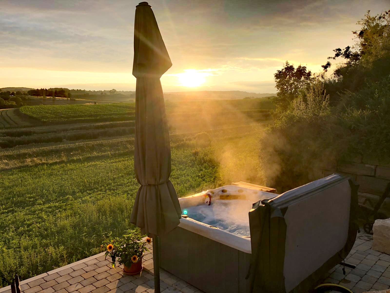 Whirlpool bei Sonnenuntergang